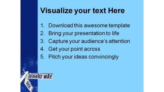 Risk Street And Reward Way Symbol PowerPoint Themes And PowerPoint Slides 0811