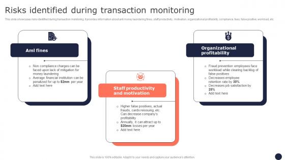 Risks Identified During Transaction Monitoring Mitigating Corporate Scams And Robberies Background Pdf