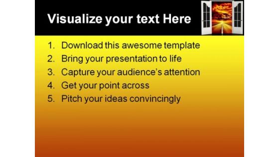 Road Of Success Business PowerPoint Themes And PowerPoint Slides 0511