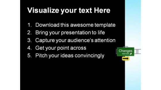 Road Sign Change Symbol PowerPoint Themes And PowerPoint Slides 0711