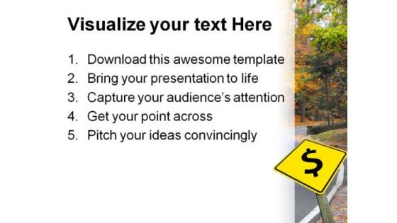 Road To Dollar Travel PowerPoint Background And Template 1210
