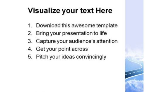 Road To Sky Success PowerPoint Template 0910