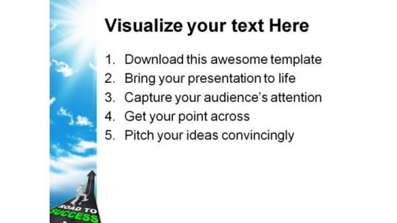 Road To Success Business PowerPoint Template 0910