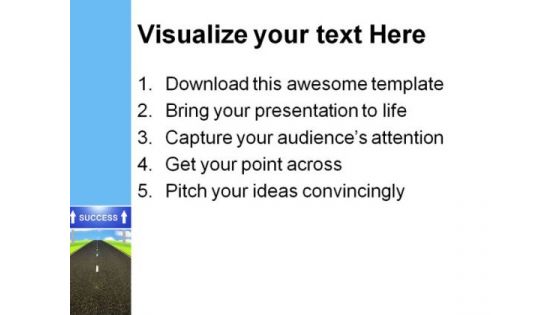 Road To Success Business PowerPoint Themes And PowerPoint Slides 0411