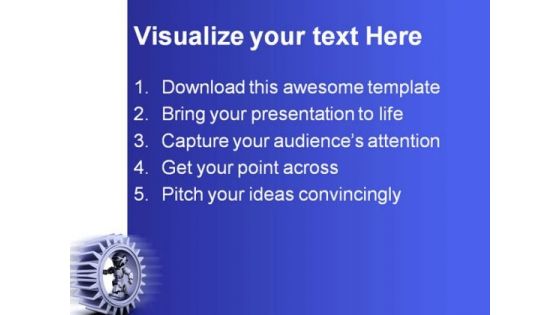 Robot With Gear Mechanism Industrial PowerPoint Themes And PowerPoint Slides 0411