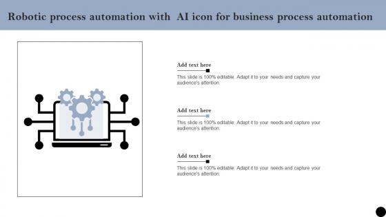 Robotic Process Automation With AI Icon For Business Process Automation Demonstration Pdf