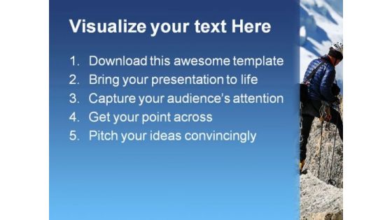 Rock Climbers Sports PowerPoint Templates And PowerPoint Backgrounds 0711