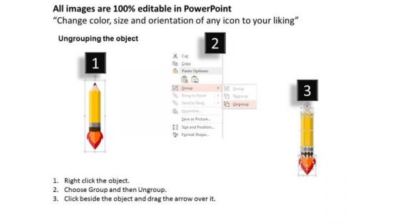 Rocket Style Pencil For Planet Science PowerPoint Templates