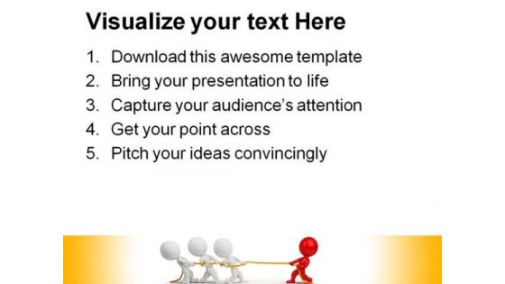 Rope Pulling People Teamwork PowerPoint Backgrounds And Templates 1210