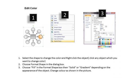 Round Demonstration Of 8 Diverging Process Flows Target Diagram PowerPoint Slides