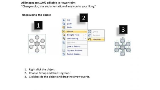 Round Illustration Of 6 Stages In Sequential Manner Cycle Arrow Process PowerPoint Slides
