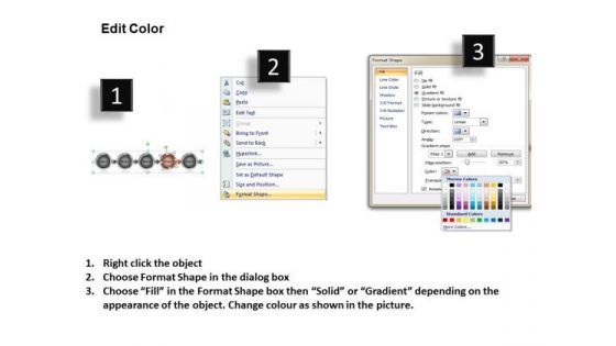 Round Implementation Of 5 Steps Involved Process Freeware Flowchart PowerPoint Slides
