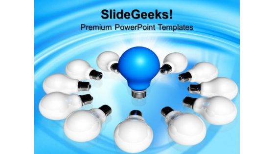 Row Of Light Bulb Success PowerPoint Templates And PowerPoint Themes 0712