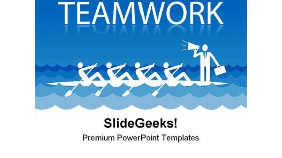 Rowing Team People Teamwork PowerPoint Template 1110