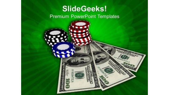 Royal Flush Game In Casino PowerPoint Templates Ppt Backgrounds For Slides 0413