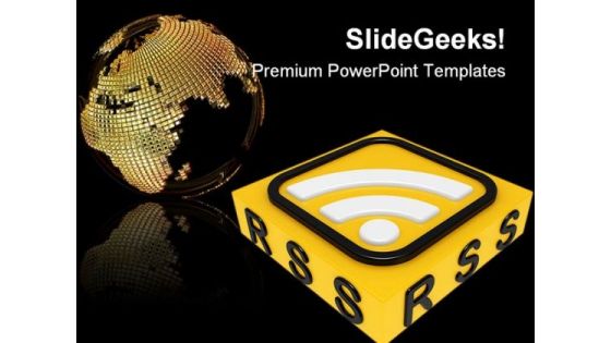 Rss Globe PowerPoint Backgrounds And Templates 0111
