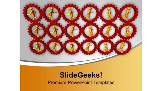 Running Persons In Gears Business PowerPoint PowerPoint Templates Ppt Backgrounds For Slides 1112