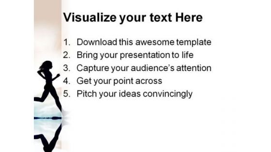 Running Silhouete Beach PowerPoint Themes And PowerPoint Slides 0411