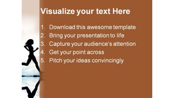 Running Silhouete Beach PowerPoint Themes And PowerPoint Slides 0411