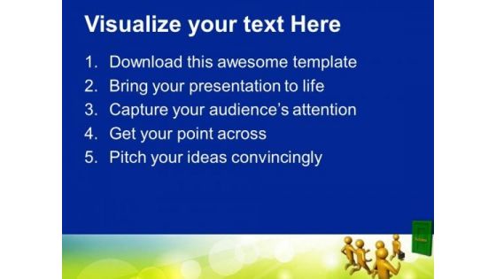 Running Towards Door Success PowerPoint Templates And PowerPoint Themes 0512