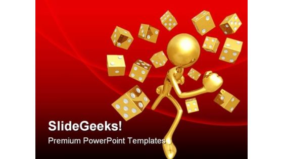 Running With Dice Symbol PowerPoint Templates And PowerPoint Backgrounds 0811