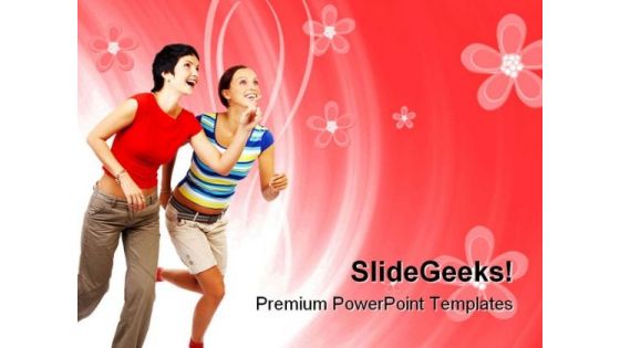 Running Women Success PowerPoint Templates And PowerPoint Backgrounds 0811