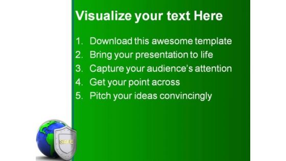 Safe Protect Earth PowerPoint Template 0910