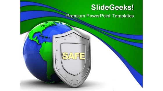 Safe Protect Earth PowerPoint Template 0910