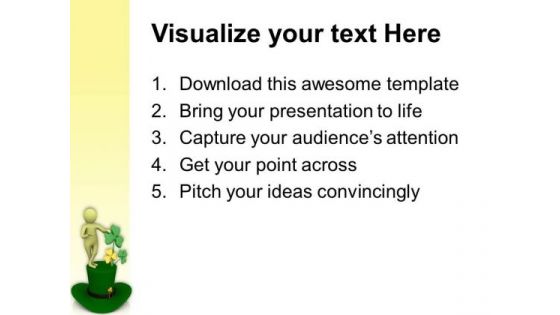 Saint Patricks Day Man Over Green Hat PowerPoint Templates Ppt Backgrounds For Slides 0313