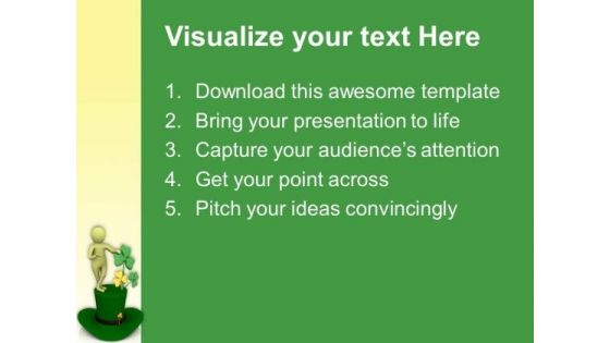 Saint Patricks Day Man Over Green Hat PowerPoint Templates Ppt Backgrounds For Slides 0313