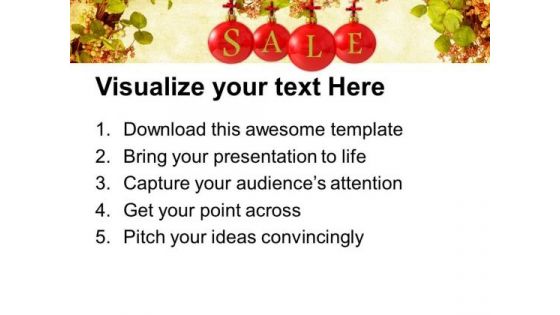 Sale Baubles On Christmas Winter Background PowerPoint Templates Ppt Backgrounds For Slides 1112