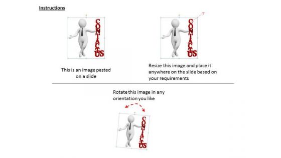 Sales Concepts 3d Man Contact Us Slide Character