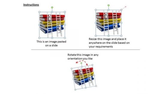 Sales Concepts 3d People Ladders With Books Character Models
