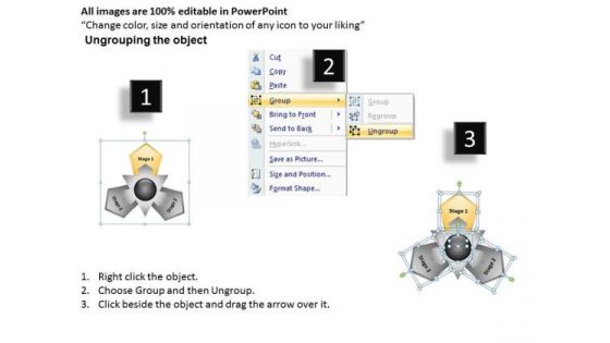 Sales Concepts Focal Point Hub And Spoke 3 Stages Business Strategy