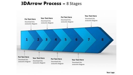 Sales Diagram 3d Arrow Process 8 Stages Business Diagram Sales Diagram 3d Arrow Process 8 Stages Business Diagram