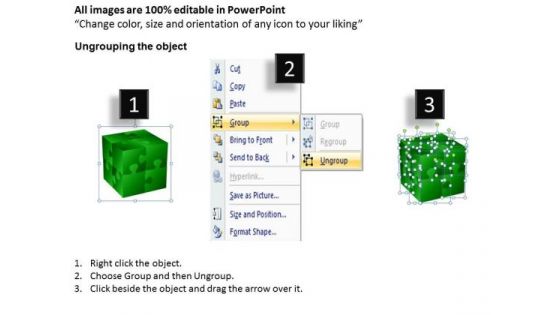 Sales Diagram 3d Cubes Built Out Of Puzzle Pieces Business Diagram