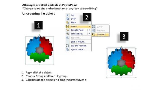 Sales Diagram 3d Gear Process 4 Style Business Diagram