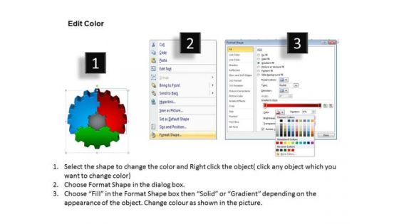 Sales Diagram 3d Gear Process 4 Style Business Diagram
