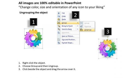 Sales Diagram 3d Gears Chart 5 Stages Strategic Management