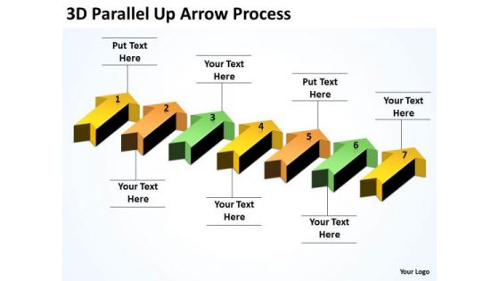 Sales Diagram 3d Parallel Up Arrow Process Marketing Diagram