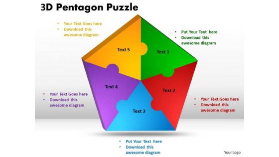 Sales Diagram 3d Pentagon Diagram Puzzle Process Business Cycle Diagram