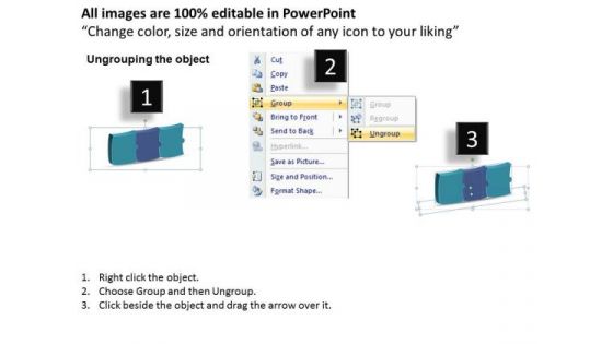 Sales Diagram 3d Puzzle Linear Flow Process 3 Stages Consulting Diagram