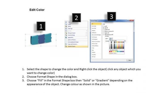 Sales Diagram 3d Puzzle Linear Flow Process 3 Stages Consulting Diagram