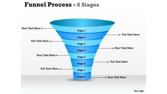 Sales Diagram 8 Staged Dependent Funnel Diagram Consulting Diagram