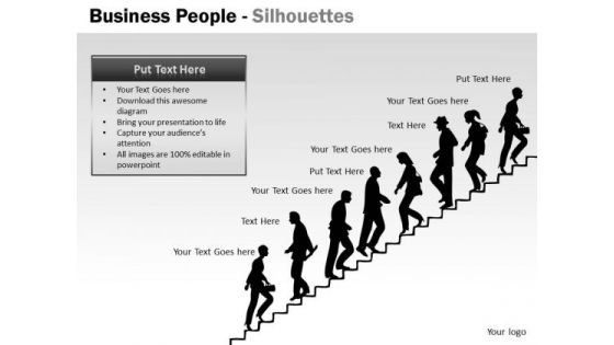Sales Diagram Business People Silhouettes Marketing Diagram