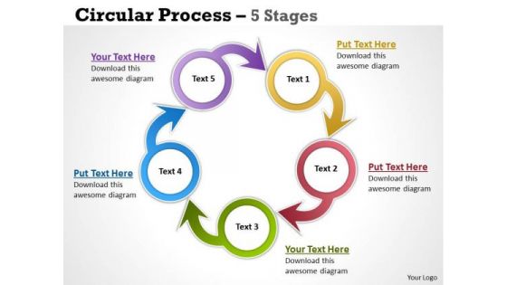 Sales Diagram Circular Process 5 Stages Marketing Diagram