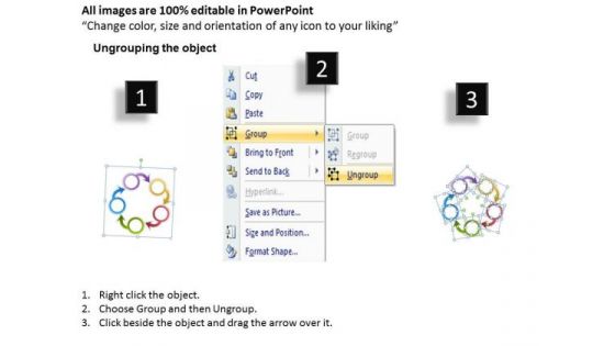 Sales Diagram Circular Process 5 Stages Marketing Diagram