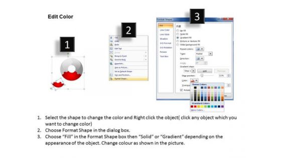 Sales Diagram Circular Puzzle With Center Circle 2 And 3 Pieces Strategy Diagram