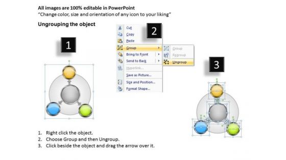 Sales Diagram Hub And Spoke 3 Stages Sales Diagram