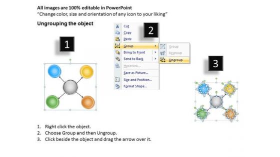 Sales Diagram Hub And Spoke 4 Stages Marketing Diagram